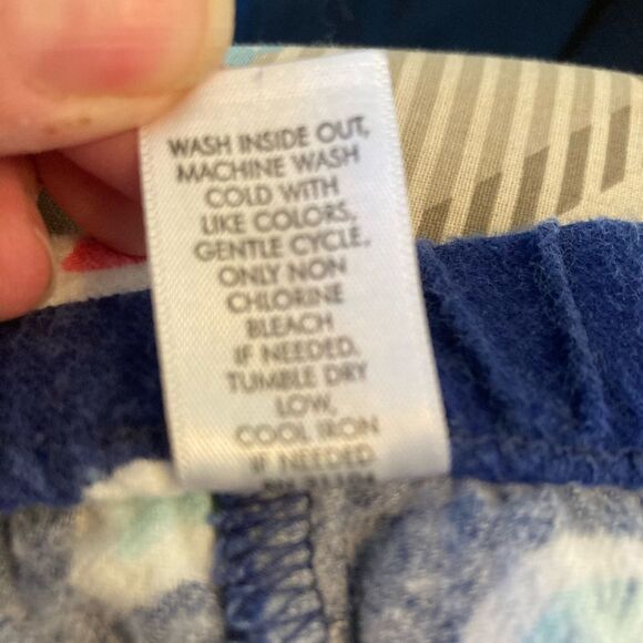 NWOT Cat face print flannel pj bottoms w/ elastic drawstring waist meowy cute - Picture 9 of 9